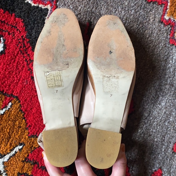 Intentionally Blank Stacked Wood Platform Heels in Shell Pink - Picture 2 of 10